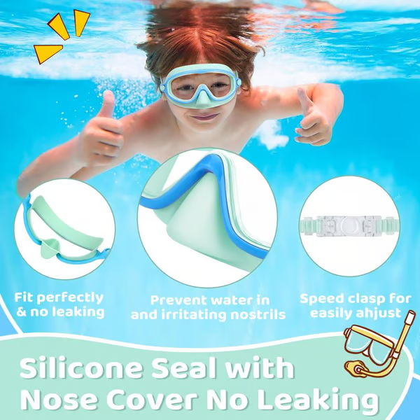 🏊♀️Last Day Buy 1 Get 1 Free🏊♀️-HD children's large frame waterproof and anti-fog swimming goggles