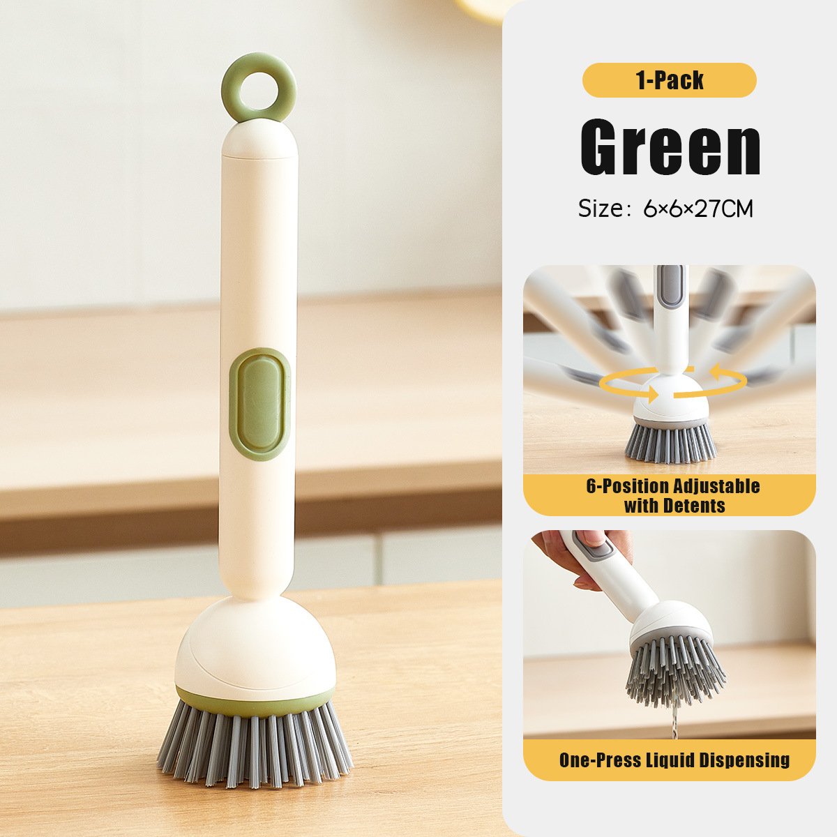 đ„6-in-1 Rotatable Dish Brush with Detergent Dispenser