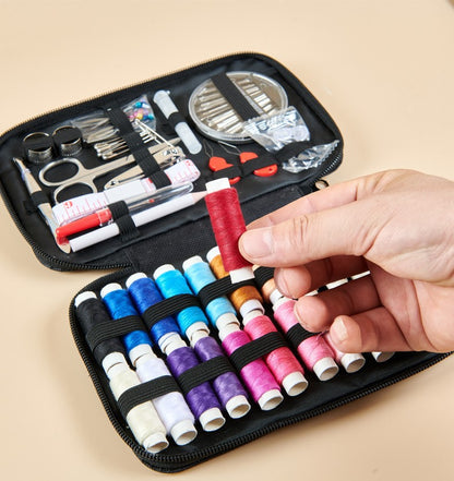 Portable Home Sewing Kit with Needle & Thread Storage Box for Hand Sewing, Knitting and Mending