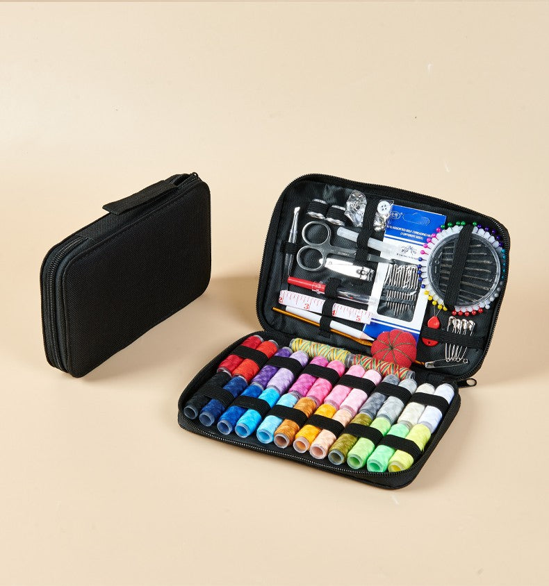 Portable Home Sewing Kit with Needle & Thread Storage Box for Hand Sewing, Knitting and Mending