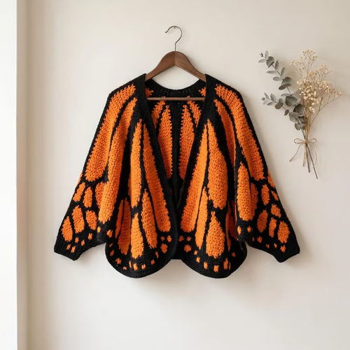 🔥LAST DAY SALE 49% OFF-🦋 Monarch Butterfly Crochet Cardigan👚