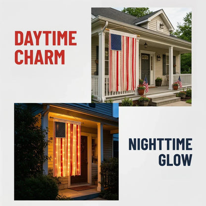 🔥Last Day 49% OFF - ✨🇺🇸4 x 2.3 Ft Lighted Rag American Flag Banner - 🎆 USA 250th Celebration💡