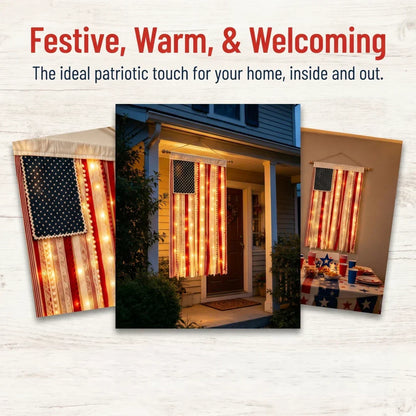🔥Last Day 49% OFF - ✨🇺🇸4 x 2.3 Ft Lighted Rag American Flag Banner - 🎆 USA 250th Celebration💡