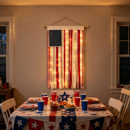 🔥Last Day 49% OFF - ✨🇺🇸4 x 2.3 Ft Lighted Rag American Flag Banner - 🎆 USA 250th Celebration💡