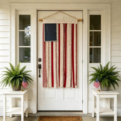 🔥Last Day 49% OFF - ✨🇺🇸4 x 2.3 Ft Lighted Rag American Flag Banner - 🎆 USA 250th Celebration💡