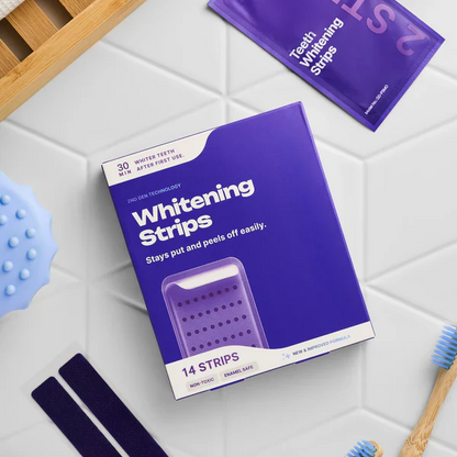 🔥Last Day 49% OFF - 🦷Purple Teeth Whitening Strips, Enamel-Safe Stain Removal💜
