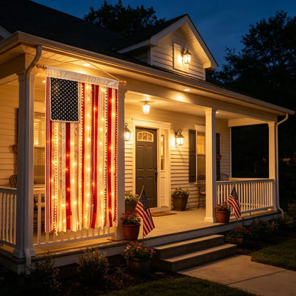 🔥Last Day 49% OFF - ✨🇺🇸4 x 2.3 Ft Lighted Rag American Flag Banner - 🎆 USA 250th Celebration💡
