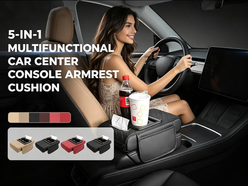 ✨Multifunctional PU Leather Car Armrest Box Mat– Universal Fit for Any Vehicle