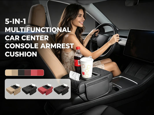 ✨Multifunctional PU Leather Car Armrest Box Mat– Universal Fit for Any Vehicle