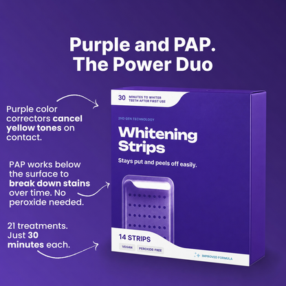 🔥Last Day 49% OFF - 🦷Purple Teeth Whitening Strips, Enamel-Safe Stain Removal💜
